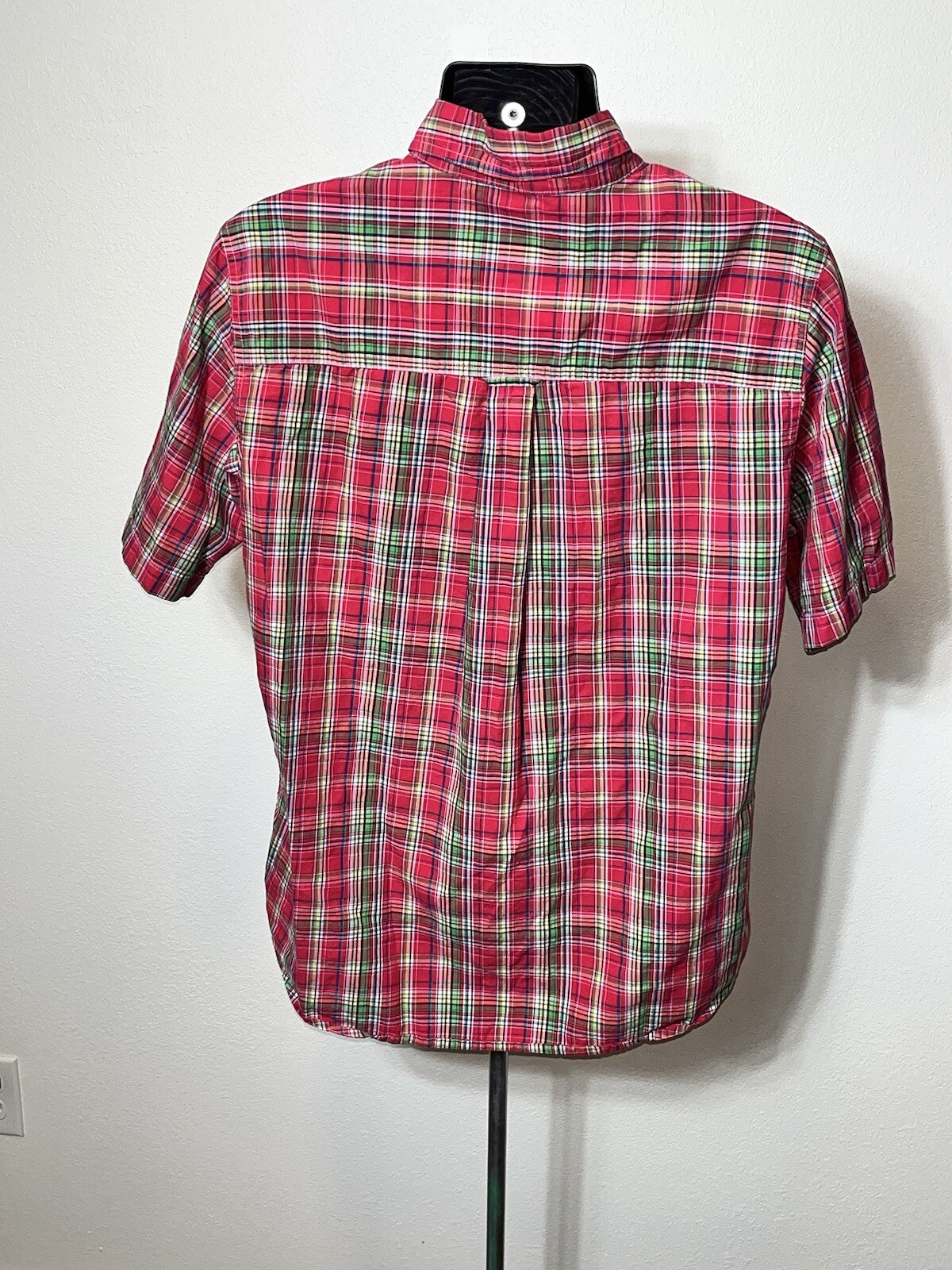 Chaps Easy Care Shirt Men Large L Tartan Plaid Short Sleeve Button gallery