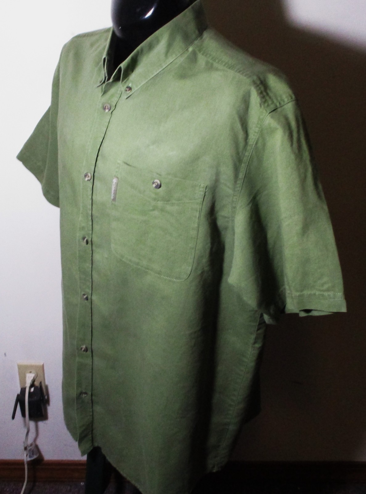 COLUMBIA Sportswear Green Ramie Linen Short Sleeve Shirt Men's Size 2XL gallery