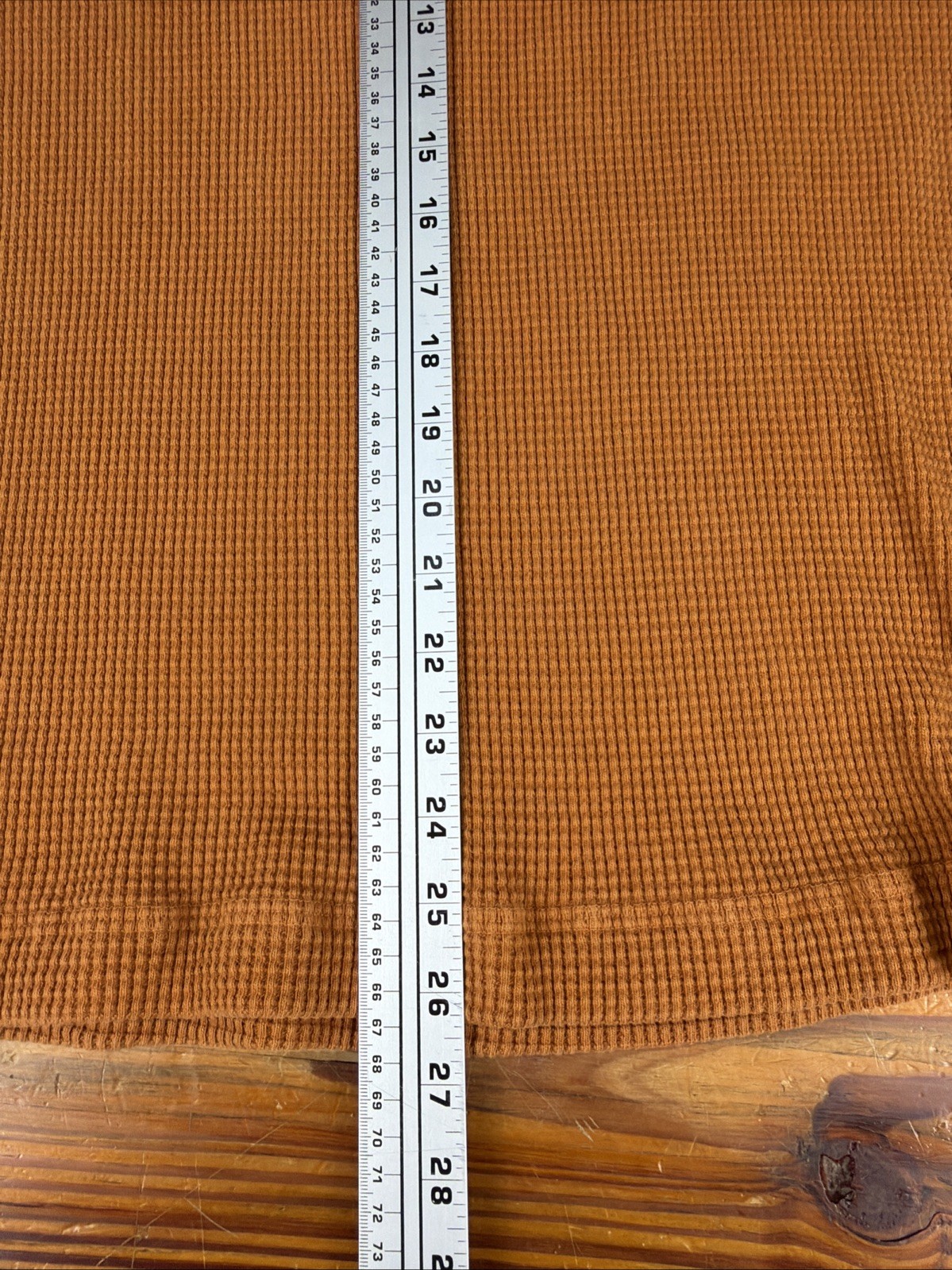 American Giant Mens M Waffle Knit Thermal Heavy Thick Base Layer Burnt Orange gallery