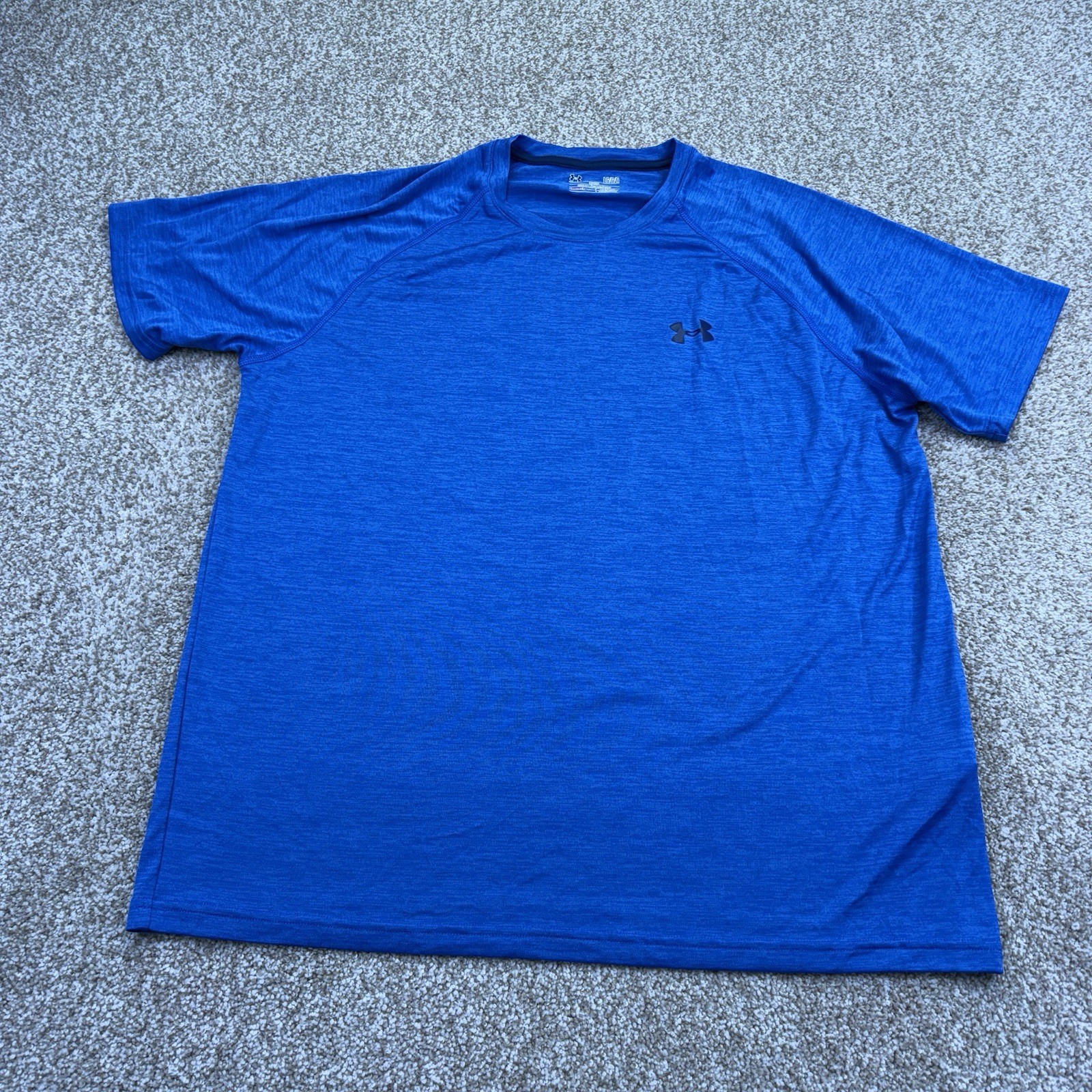 Under Armour Heatgear T Shirt Mens Large Blue Short Sleeve Raglan 1228539