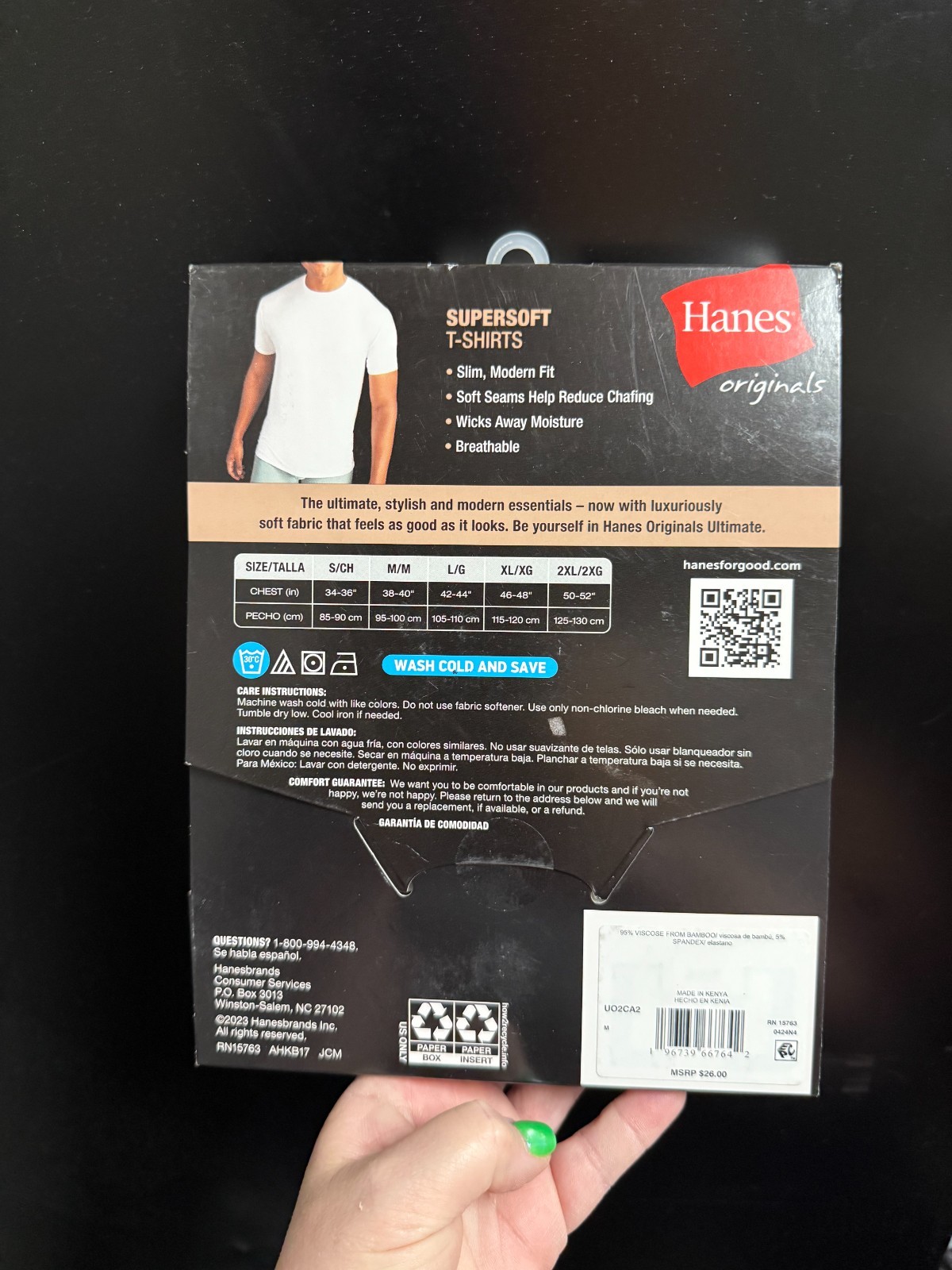 Hanes 2 Pack Supersoft Tagless T-Shirts - White - Medium (38-40") gallery