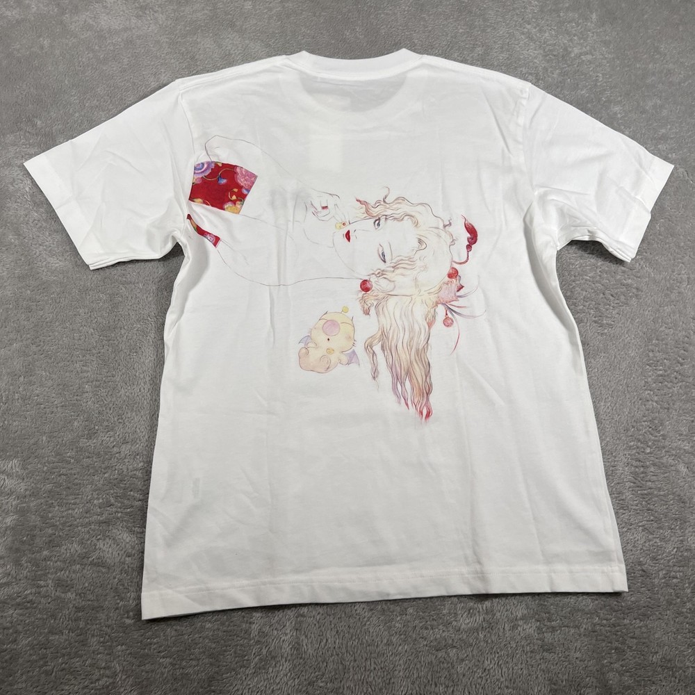 Uniqlo x Final Fantasy Pixel Remaster Tee Mens XS White Yoshitaka Amano Art NWT