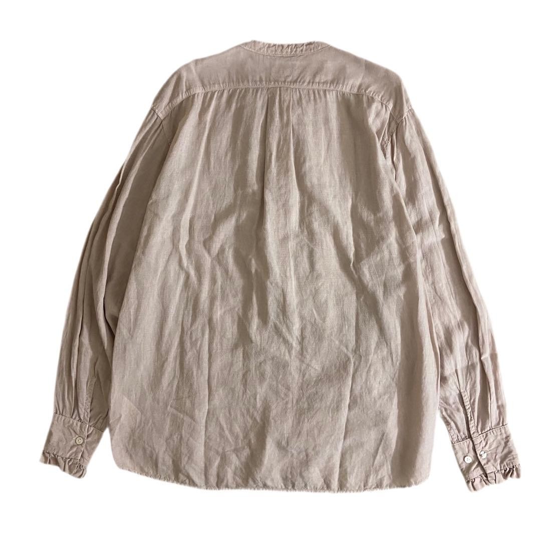 KAPITAL Linen Ruffle Prague Shirt Unisex Summer Top Flat-Front gallery