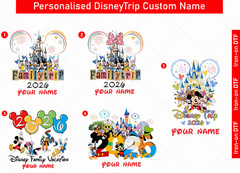 Personalised Disneyland Paris 2026 Iron On DTF Heat Transfer Boys Girls Design