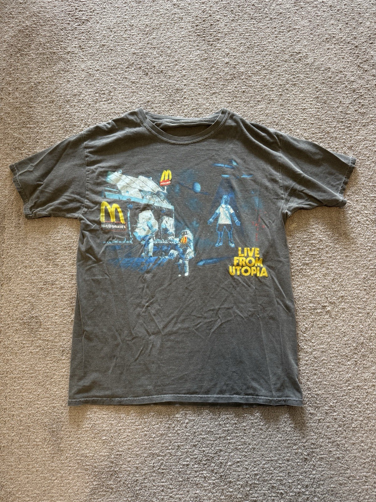 Cactus Jack Travis Scott McDonald’s Live From Utopia Gray Graphic Tee