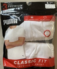 PUMA 2 Premium Crew Neck White T-Shirt Tag-Free All Day Comfort Small Open Bag