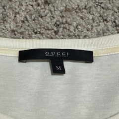 Authentic GUCCI Logo Mark Pattern Size M White Short Sleeve T-Shirt