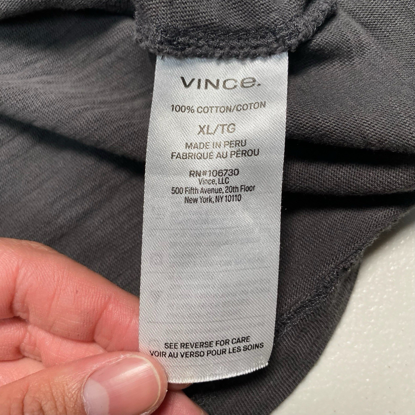 Vince Slub Cotton Henley XL Mens L/S Crew Neck Solid Taupe Minimalist Normcore gallery