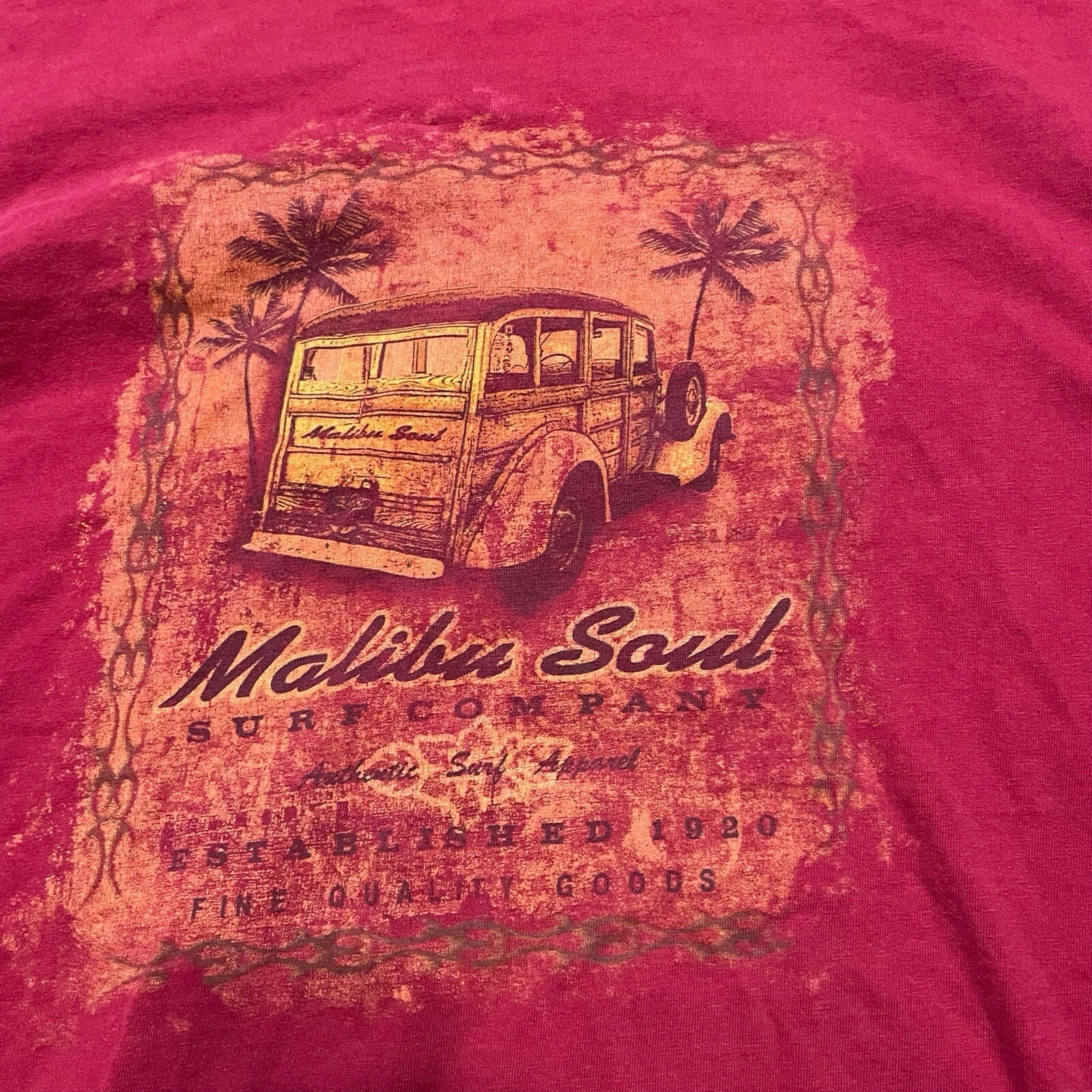 St Johns Bay T-Shirt Screen Tee Men XL Red 100% Cotton Malibu Soul Surf gallery