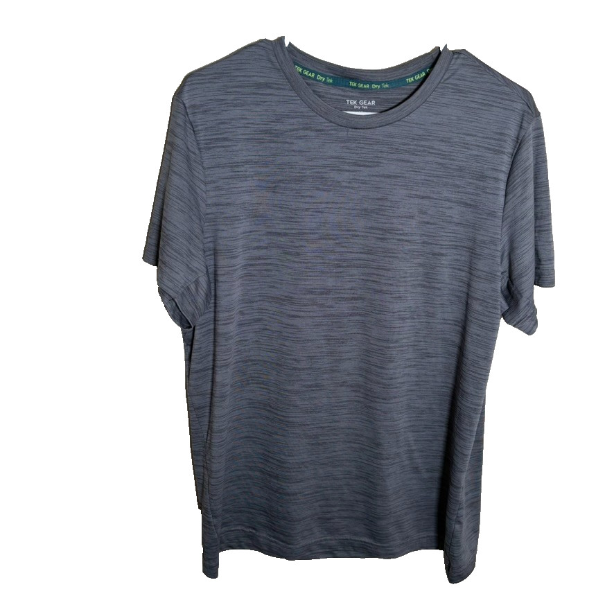 Tek Gear T-Shirt Men’s Medium Gray Short Sleeve Crew Neck Dry Tek Athletic