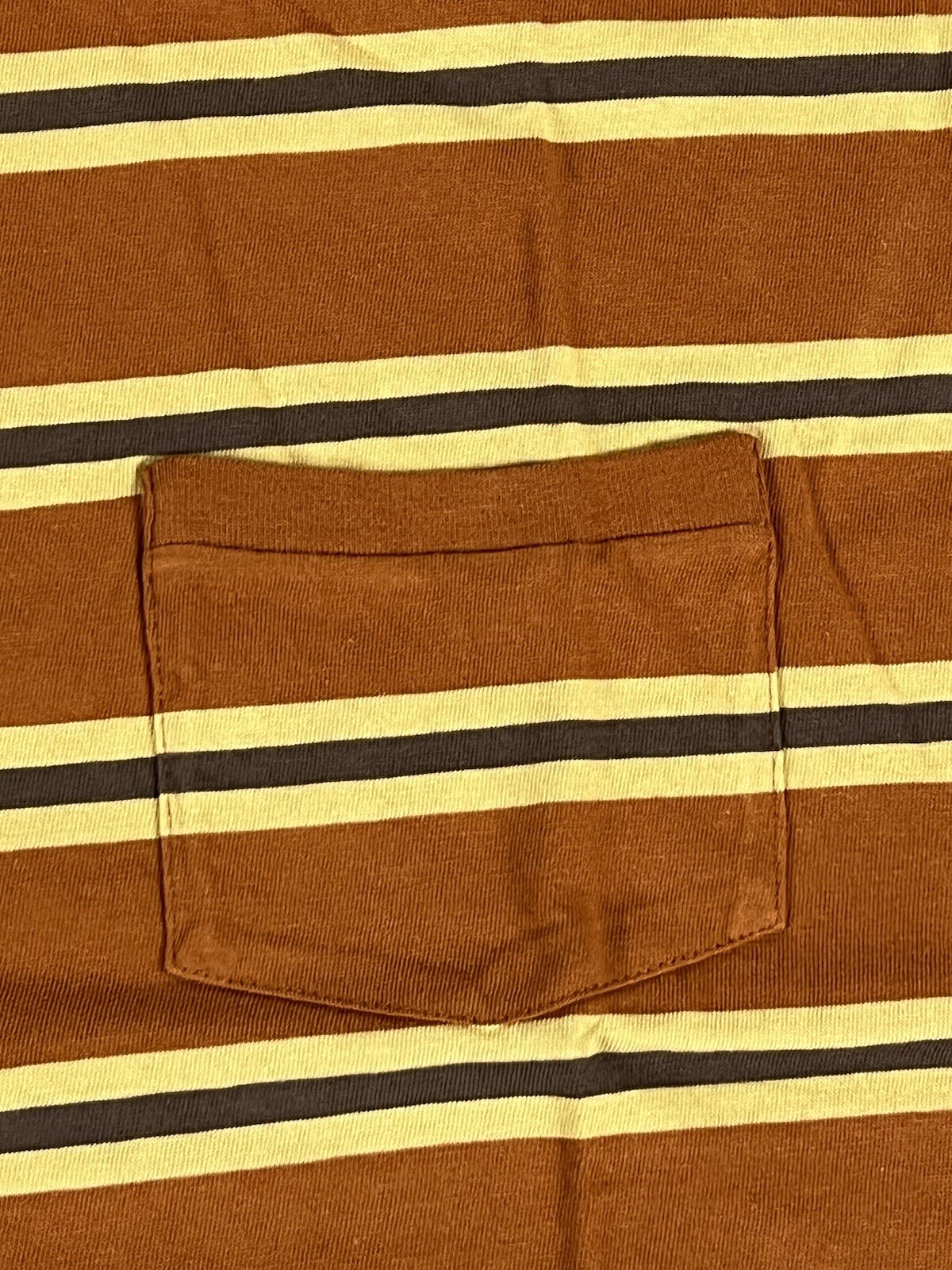LEVIS VINTAGE CLOTHING LVC 1940’S SPLIT HEM T-SHIRT STRIPE BROWN/YELLOW XL NWT gallery