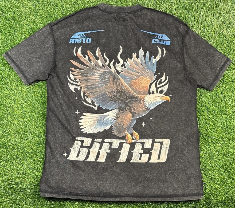 GFTD LA size Large PREMIUM T SHIRT Gray Gifted LA Moto Club Racing Eagle