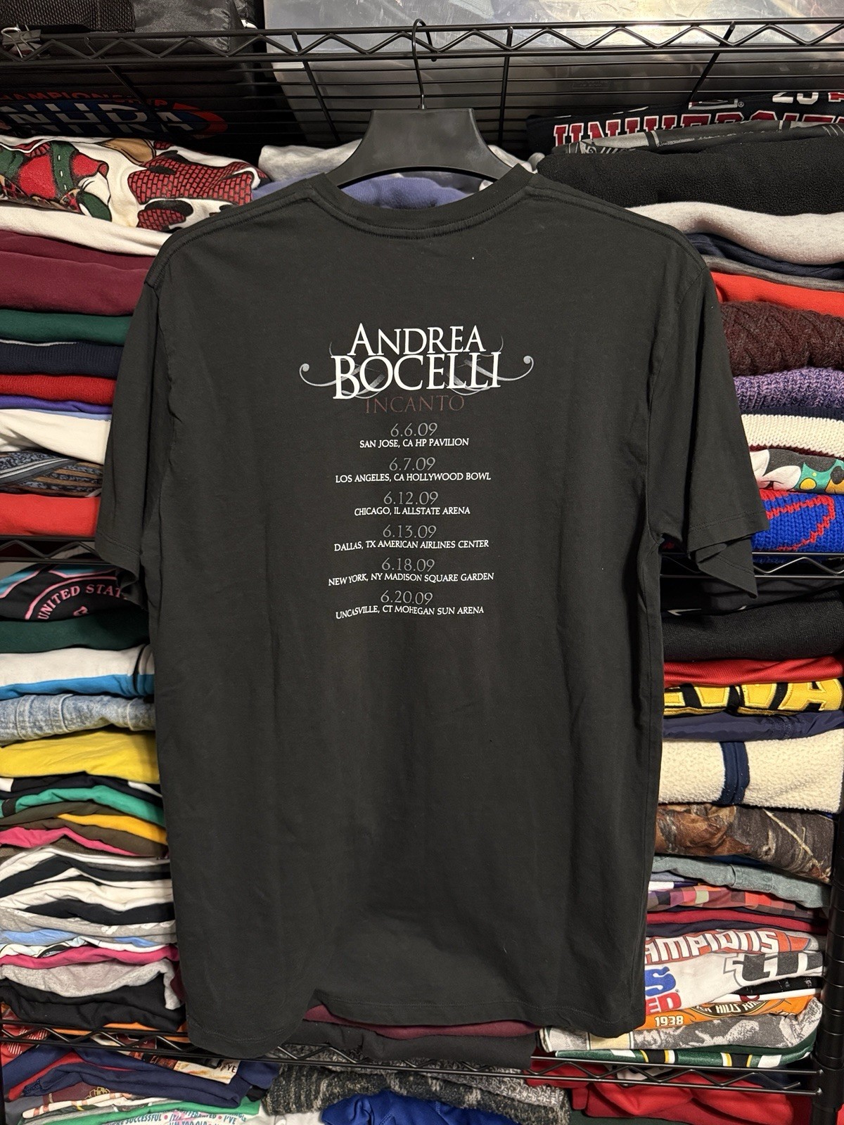 Andrea Bocelli Incanto World Tour T Shirt Mens XL Y2K Concert Tee Black gallery
