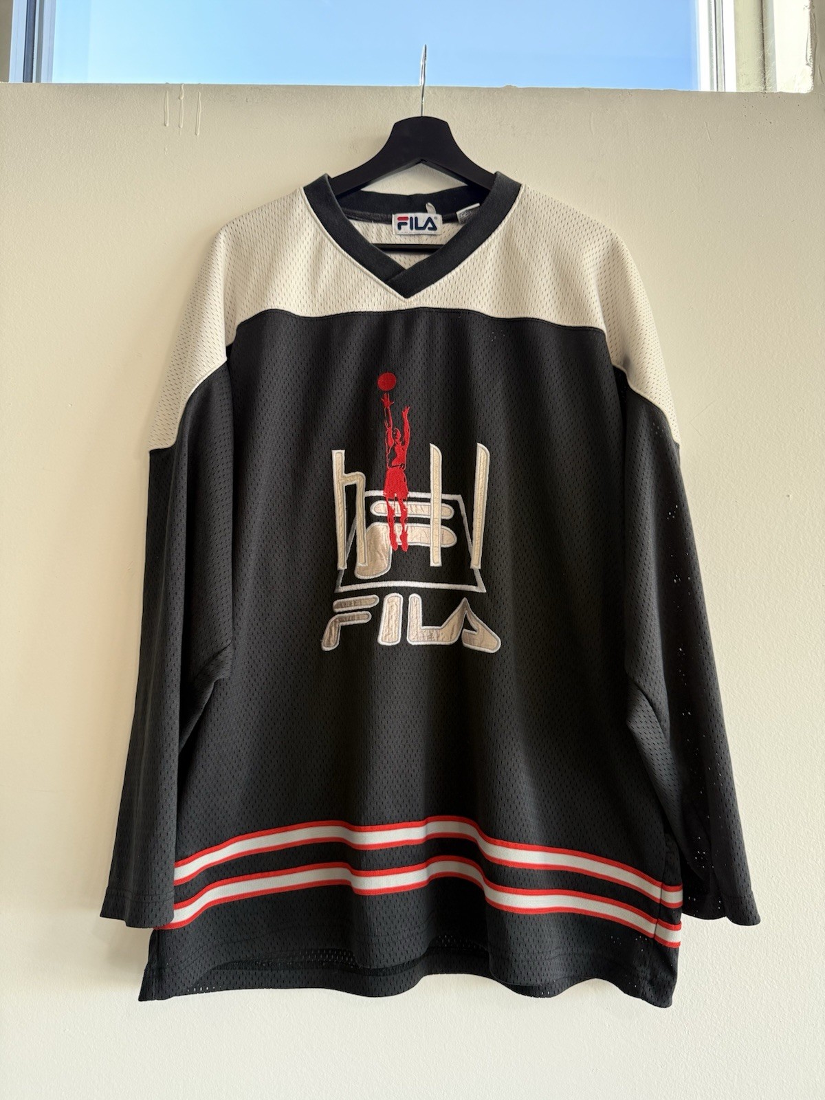 Size L – VTG FILA Mens Basketball Jersey Shirt Grant Hill Logo Mesh Sportswear