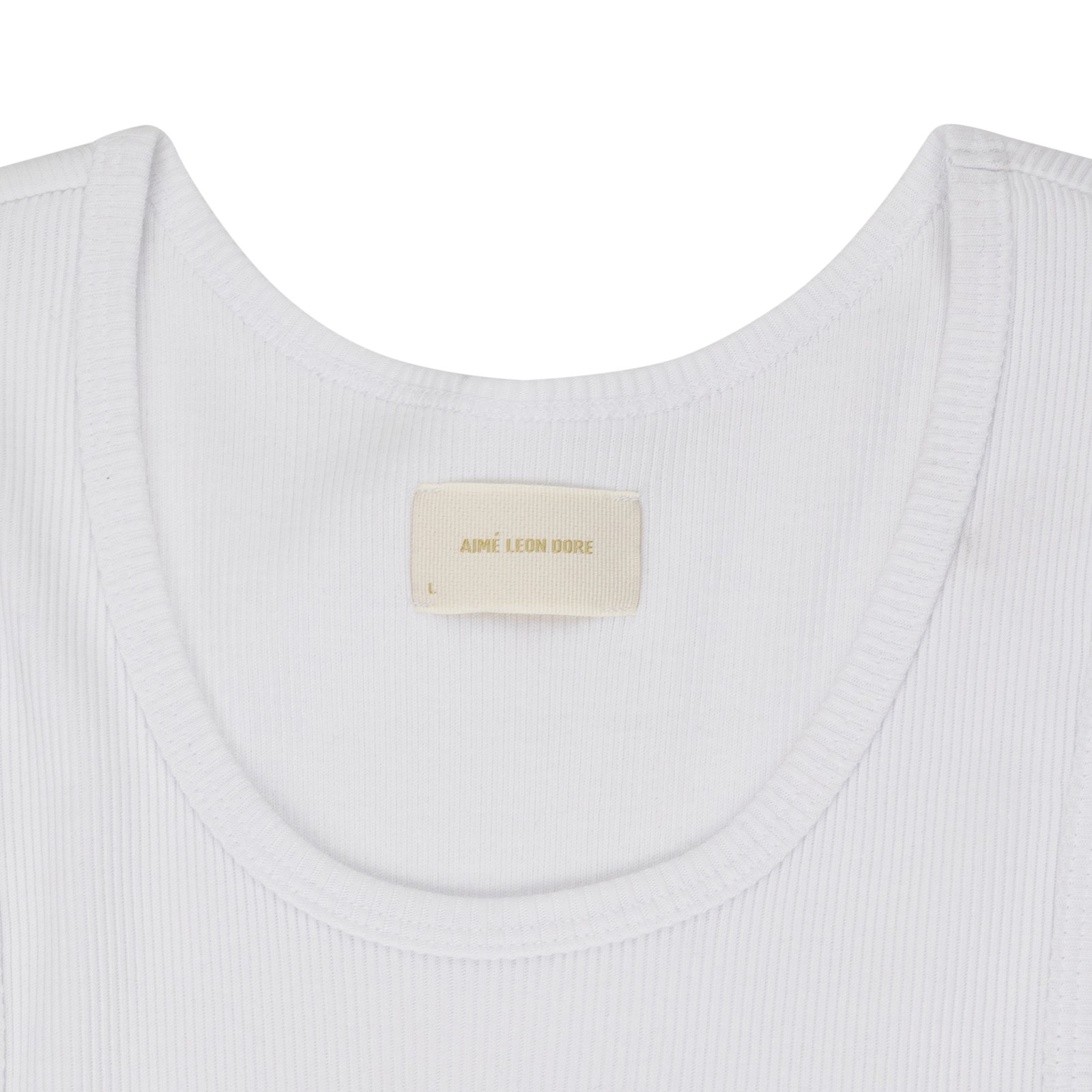 AIME LEON DORE White Embroidered Logo Tank Top SIZE S $80 gallery