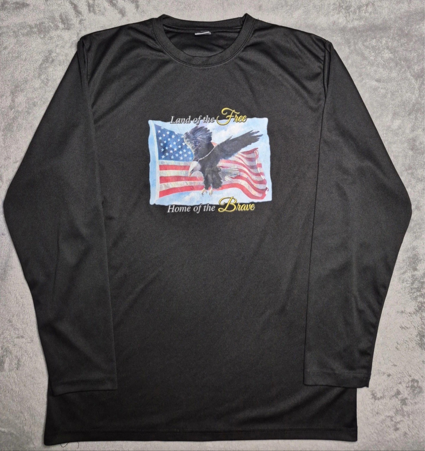 Retro Land of the Free Home of the Brave Long Sleeve Size L gallery