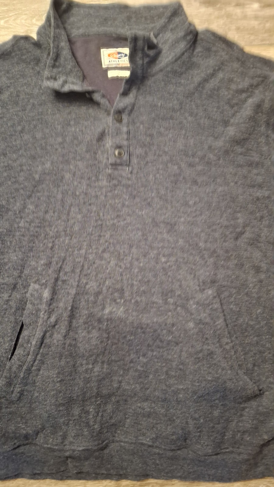 Grayers Athletics Mens XXL Henley Shirt Gray Cotton Nylon Blend Long Sleeve 2XL gallery