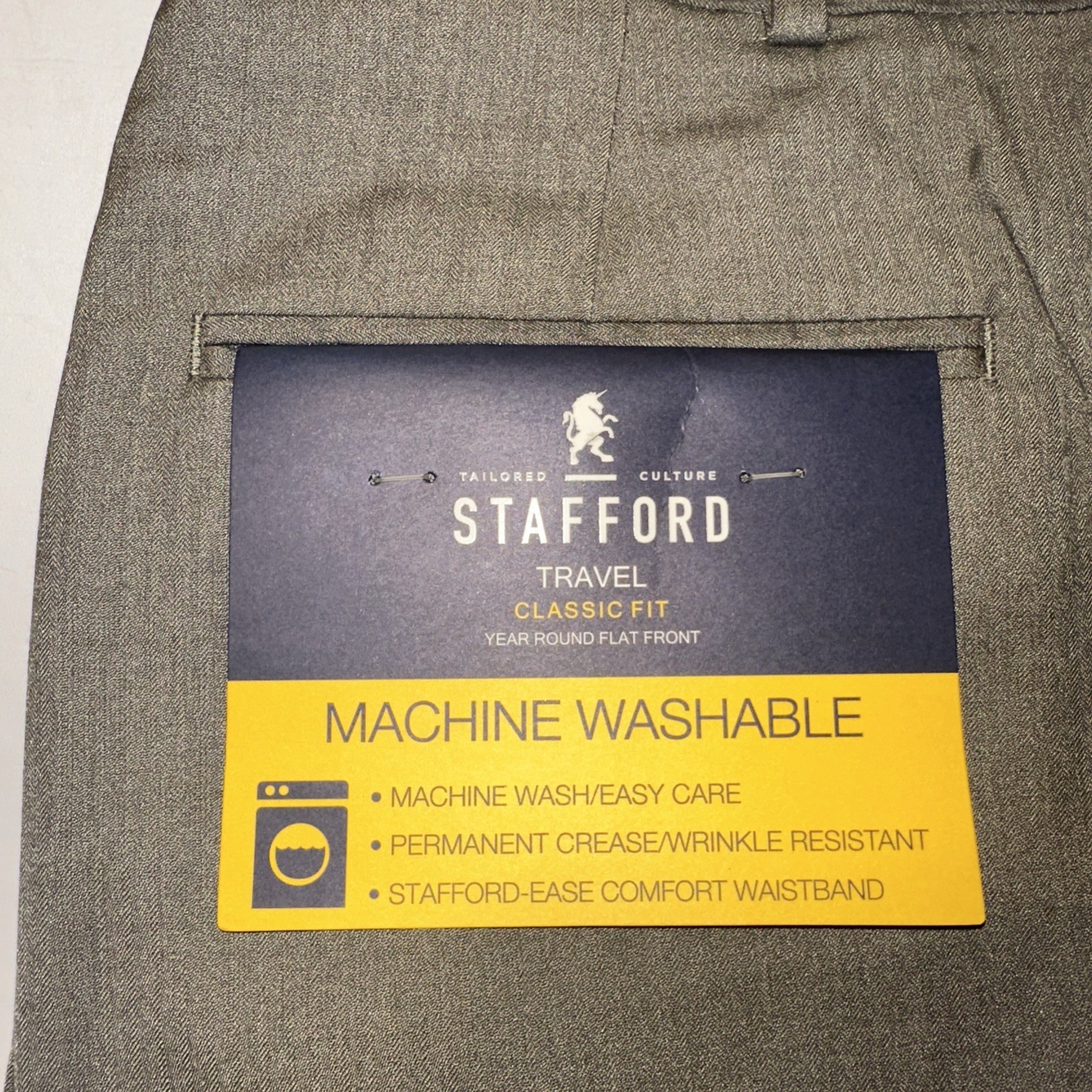 NWT Stafford Men’s 42 x 30 Classic Fit Flat Front Year Round Trouser Pants $70 gallery