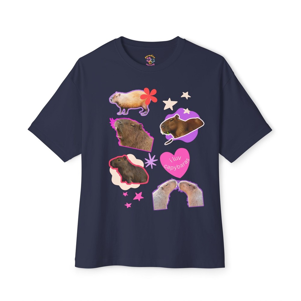 Graphic Funny Trendy Meme Capybara Kawaii Y2K Oversized Tee- Various Colors