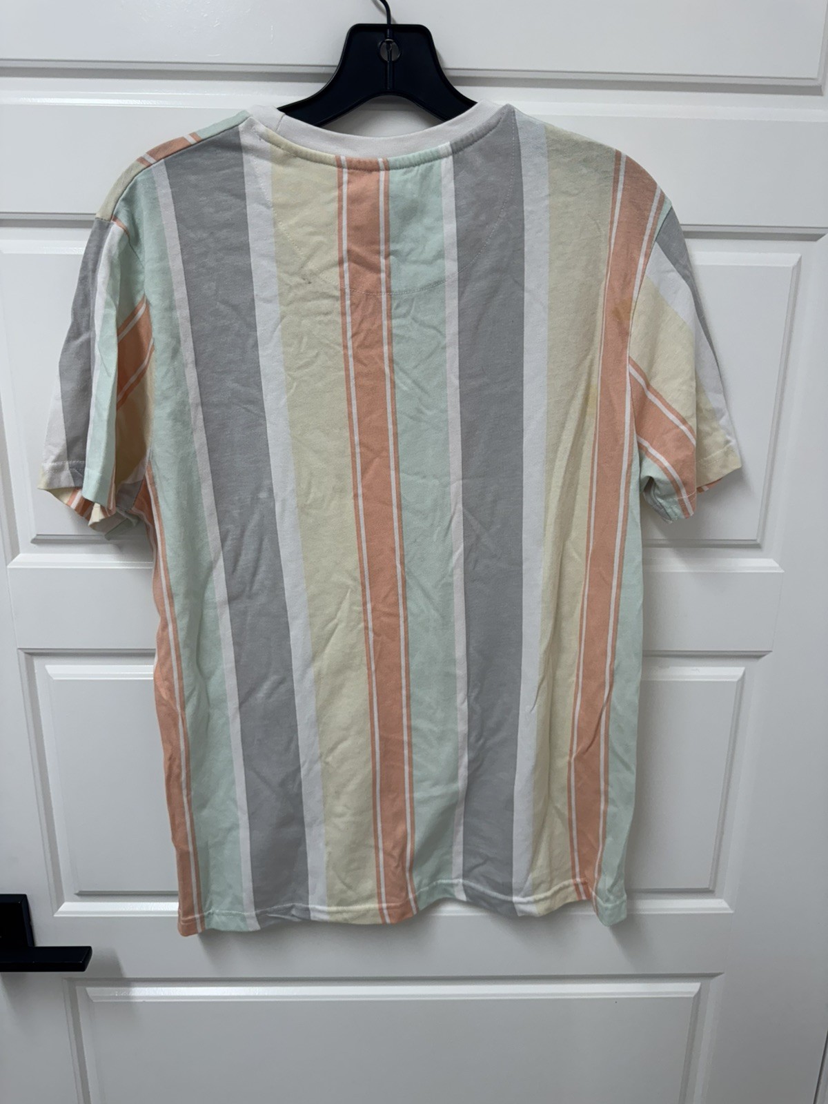Denim Flower Ricky Singh Mens Shirt Medium Multicolor Stripe Peace Tshirt EUC A6 gallery