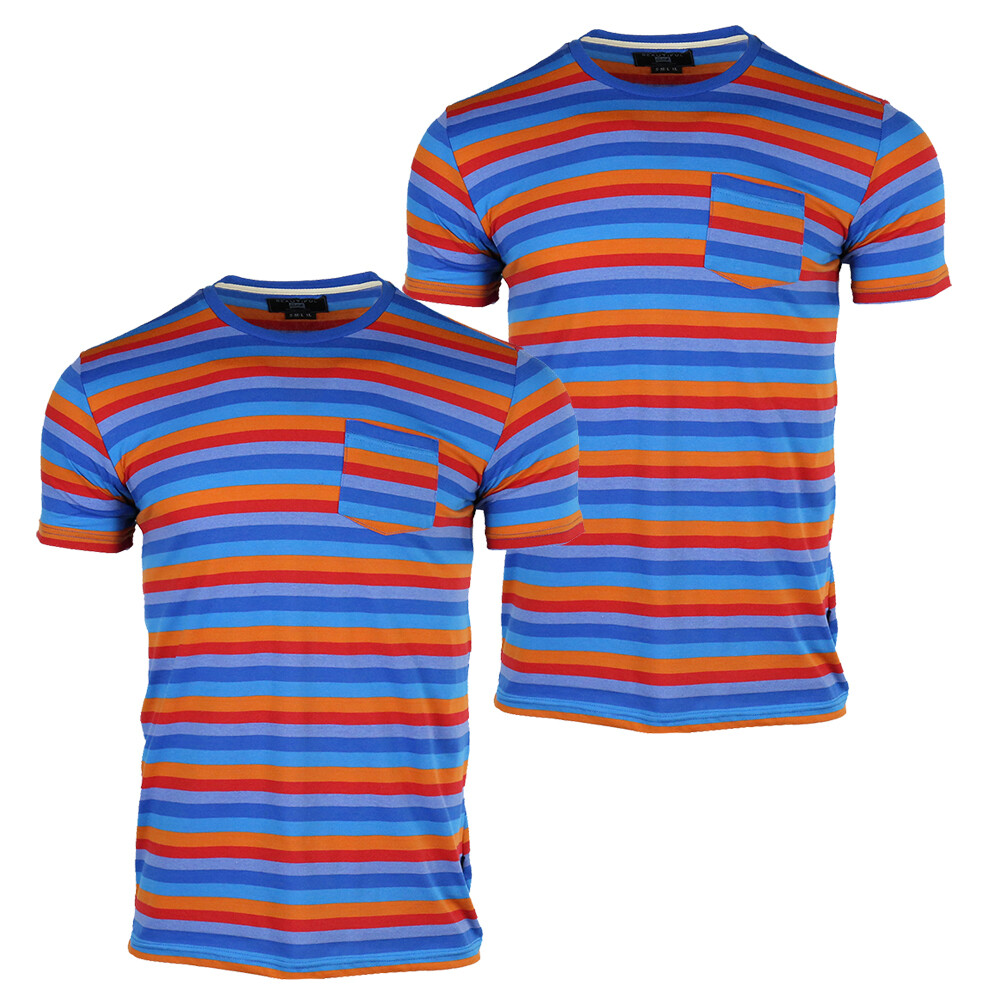 Beautiful Giant Men's Fashion Striped Pocket T-shirt Crewneck Regular ORANGE gallery