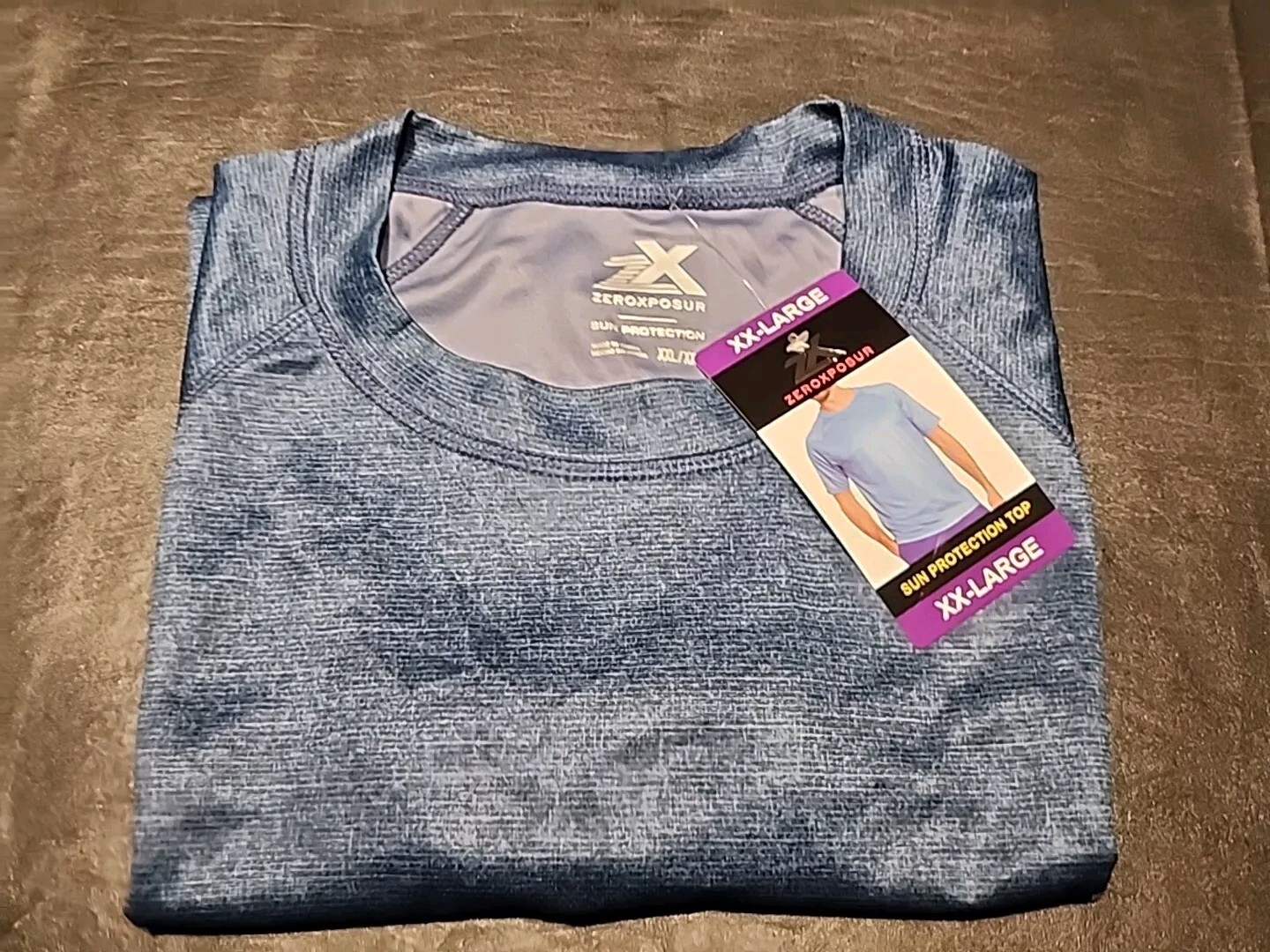 Mens Zeroxposur Tee T-shirt Sun Protection Top Short Sleeve Blue XXL gallery