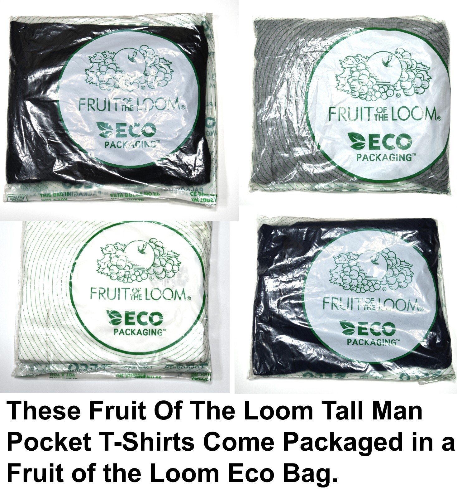 Fruit Of The Loom Tall Man Pocket T-Shirts Sizes MT LT XLT Up To 4 Color Options gallery