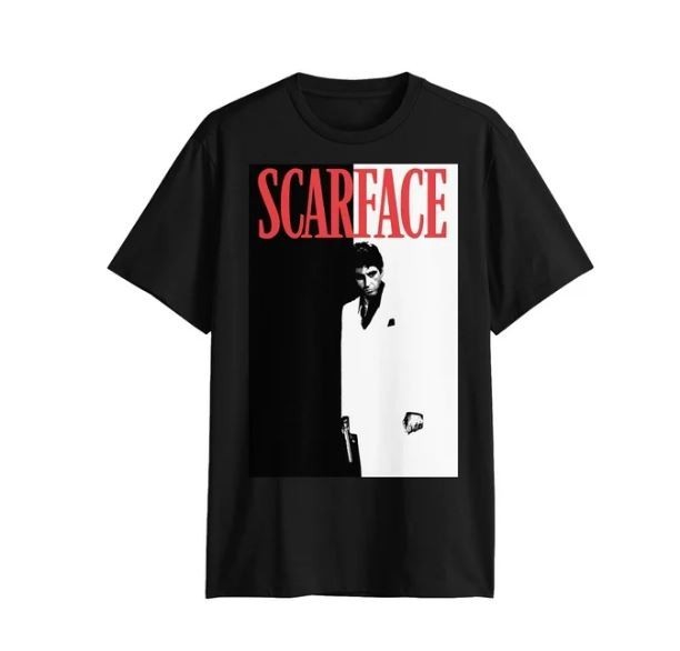 Scarface Tony Montana Al Pacino Men's Poster Graphic Black Tee Shirt (S1) gallery