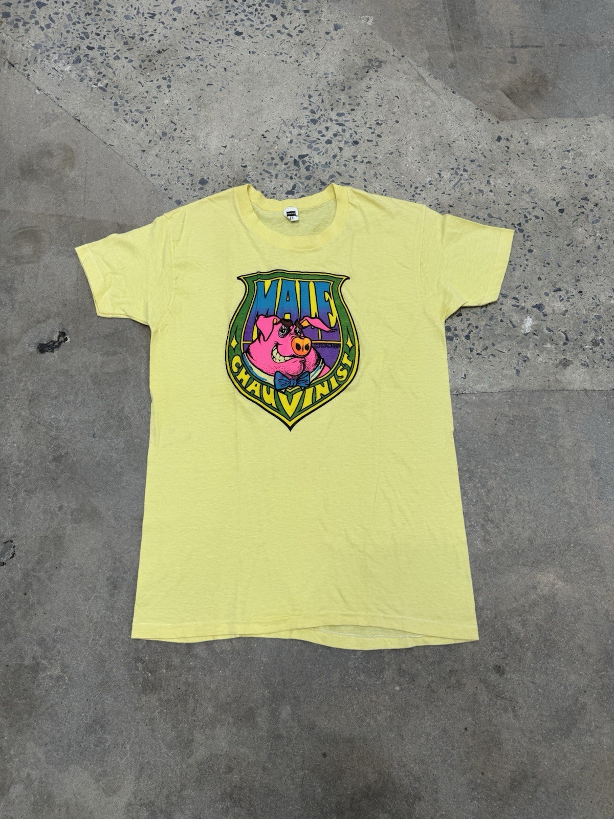 Vintage 70s Male Chauvinist Pig Graphic Tee Rare Roach Studios L Single Stitch gallery