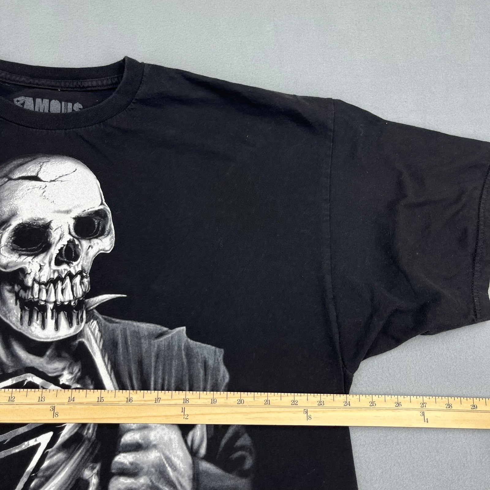 Famous Stars and Straps Mens XXL Black Skeleton Graphic T-Shirt Travis Barker gallery