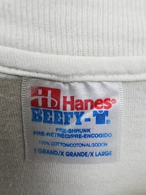 Hanes Beefy-T Men's XL White Cotton Crewneck T-Shirt Pre-Shrunk gallery