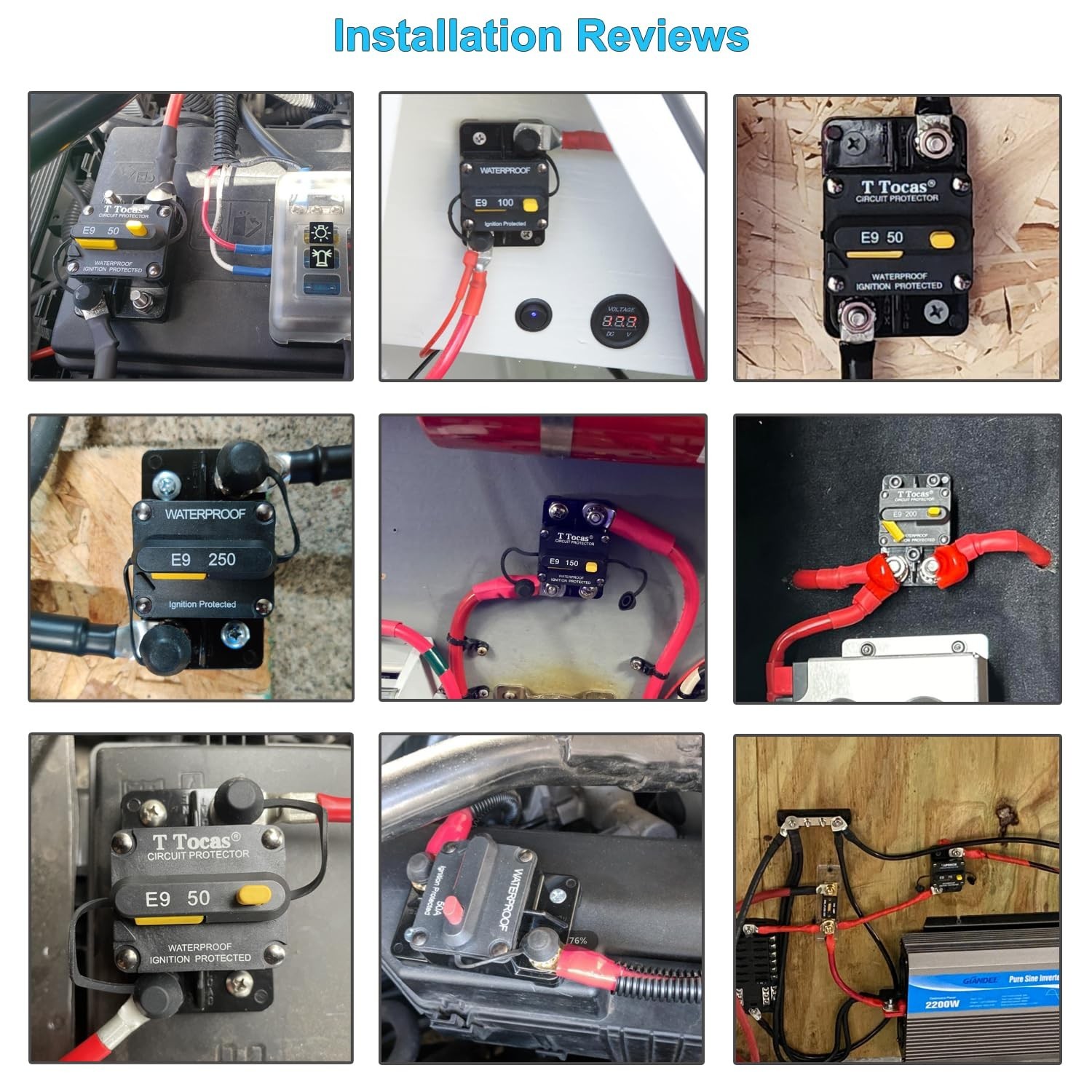 E9 300 Amp Circuit Breaker 12V – 48V DC with Manual Reset | Waterproof IP67 |…