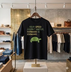 Keep Moving Forward Turtle – Positive Motivational Message T-Shirt Small – H064