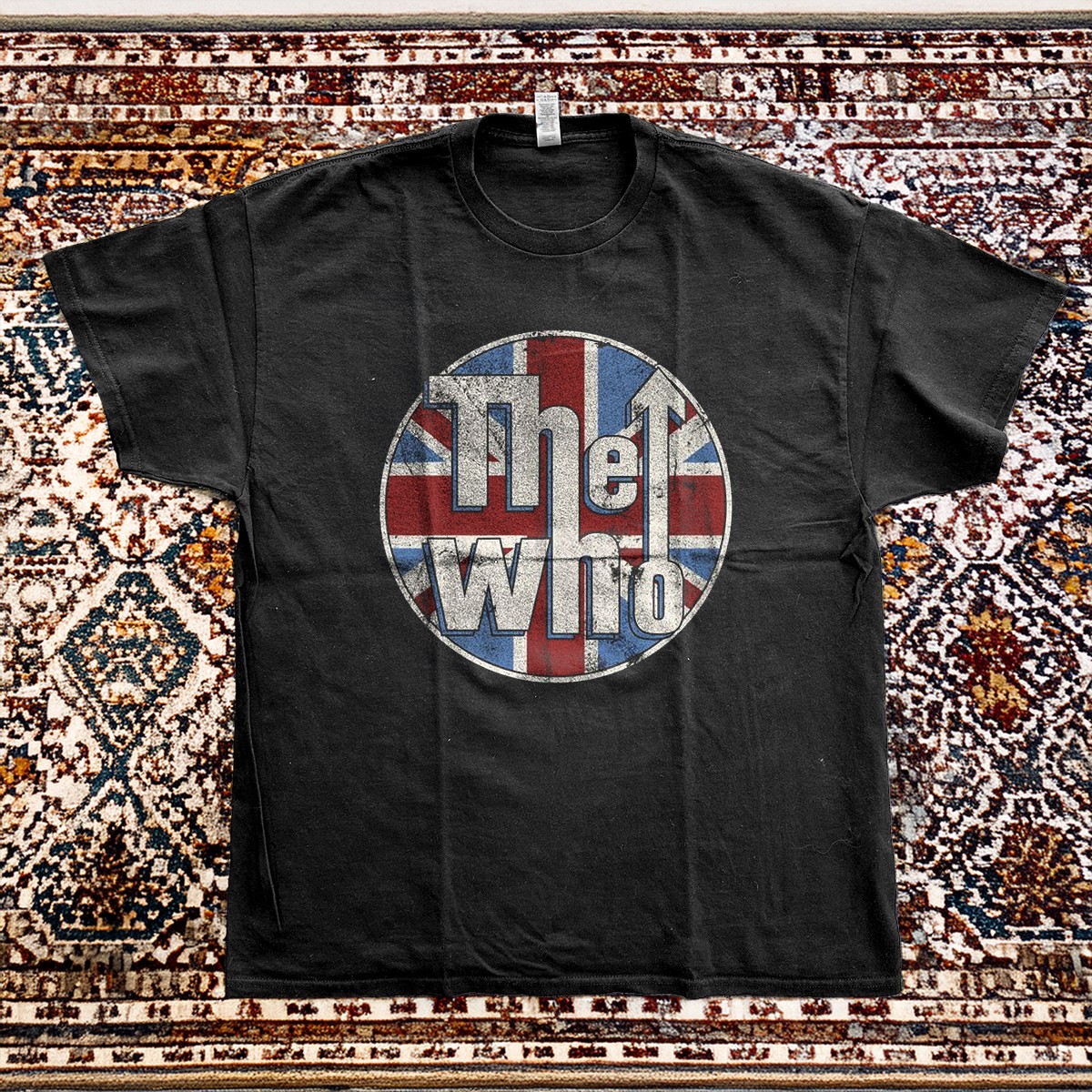The Who Distressed Union Jack Unisex Black Cotton T-shirt S-5XL gallery