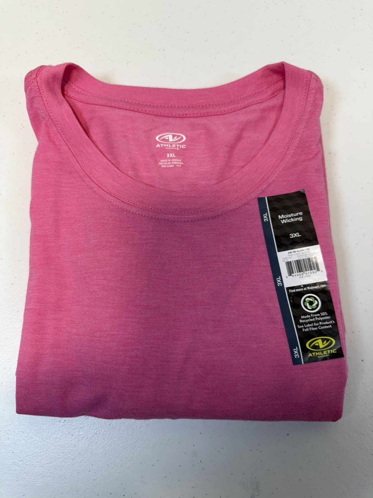 Men’s Shirts, (New w/tags), Athletic Works, Tri Blend Short Sleeve 3XL (54-56)