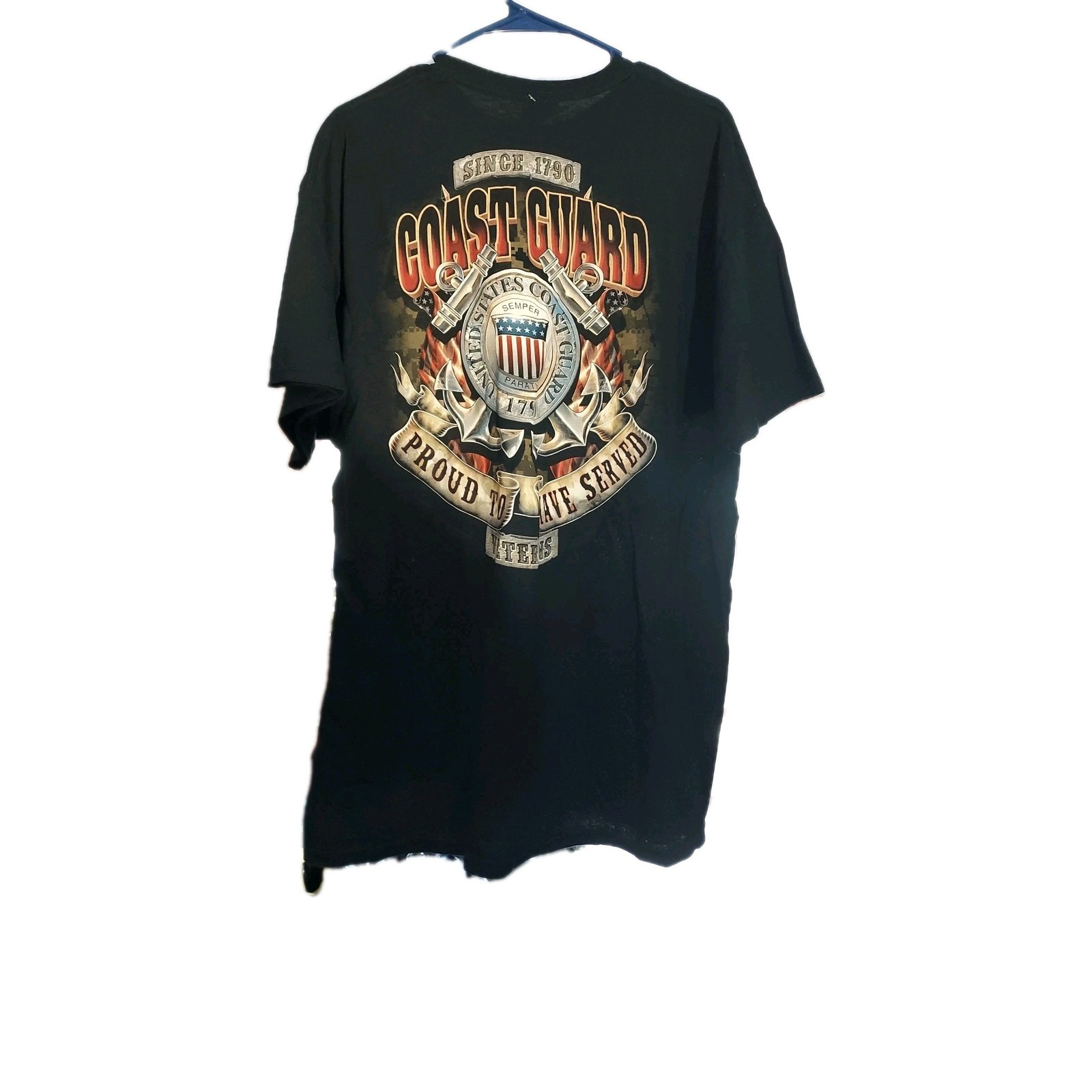 NWOT Gildan Custom Printed shirt Coast Guard Veteran Military Size L ~ #65 gallery