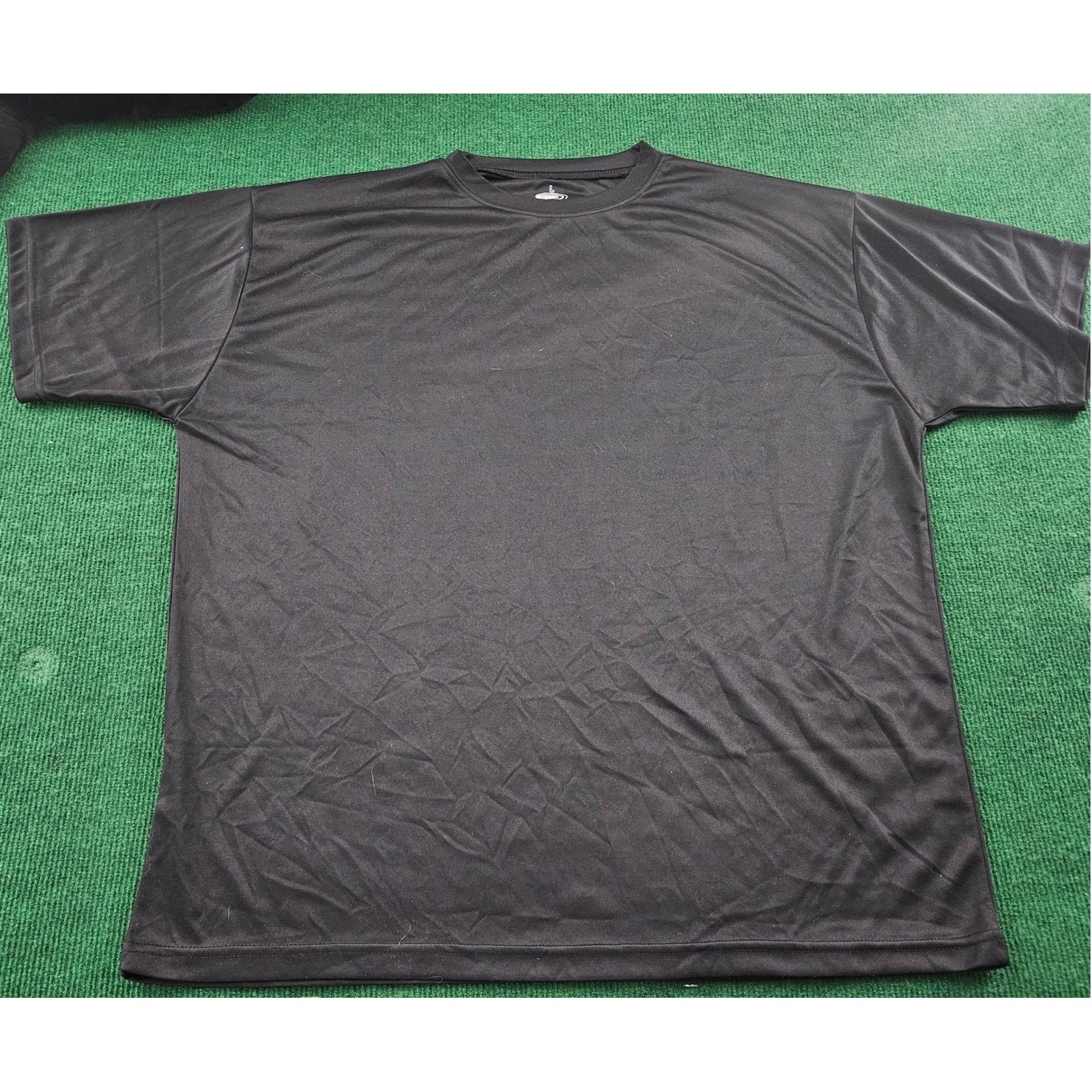 Power Tek Black Polyester TShirt Mens Size L Athletic Quick Dry Sportswear