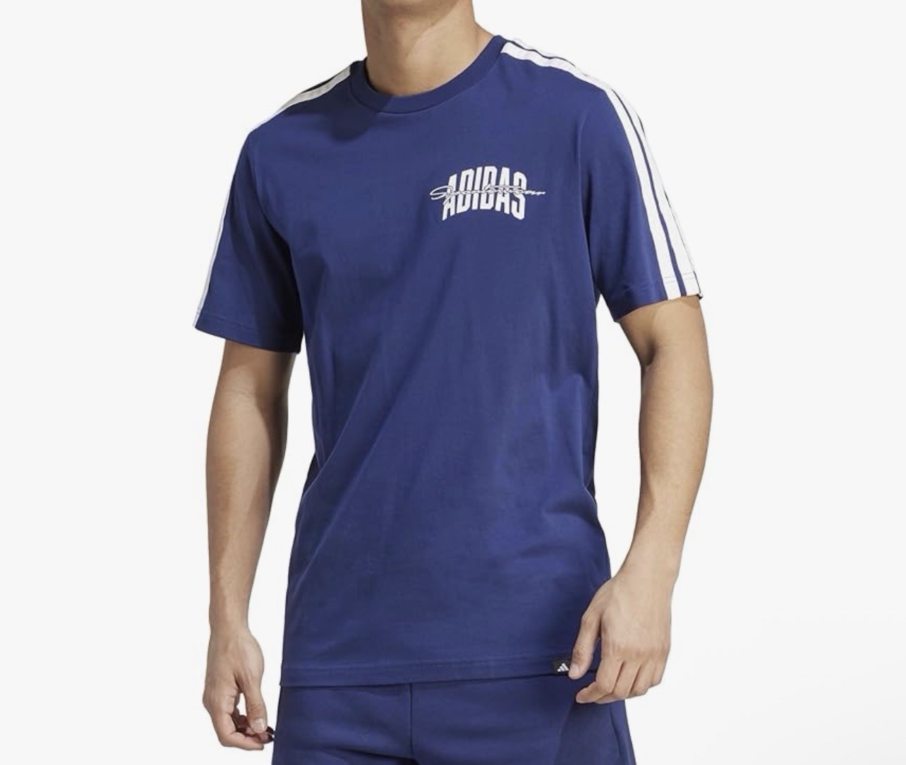 adidas Men's Collegiate Script Graphic T-Shirt, Dark Blue, Medium/Tall gallery