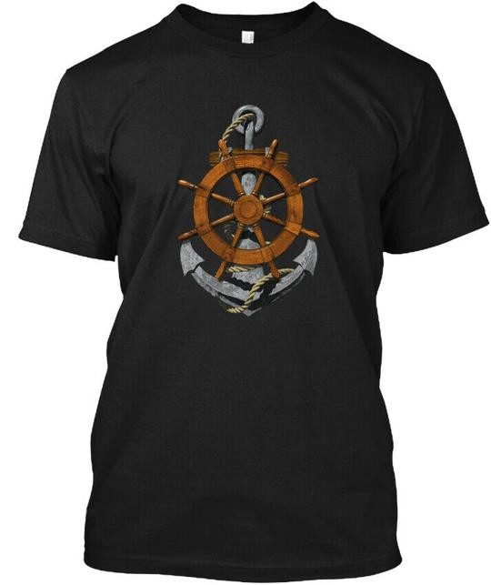 Nautical Ship Anchor And Wheel T-Shirt Made in the USA Size S to 5XL gallery