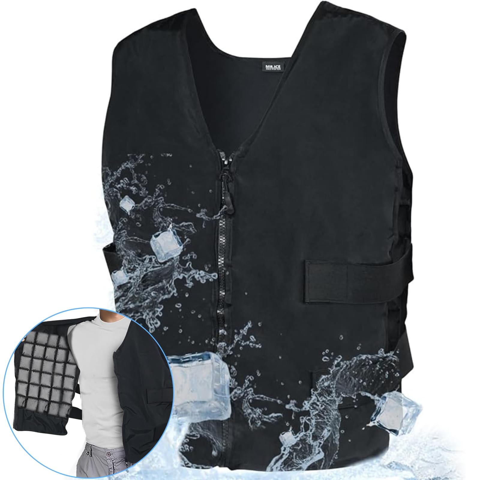 Adjustable Cooling Vest with 84 Ice Cells - 360° Full-Body Cooling，One-Size f... gallery