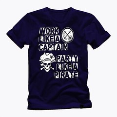 WORK LIKE A CAPTAIN PARTY LIKE A PIRATE FUN GRAPHIC Short-Sleeve Unisex T-Shirt