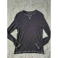 No Boundaries Men L Waffle Knit Thermal Shirt Contrast Stitch Y2K Grunge