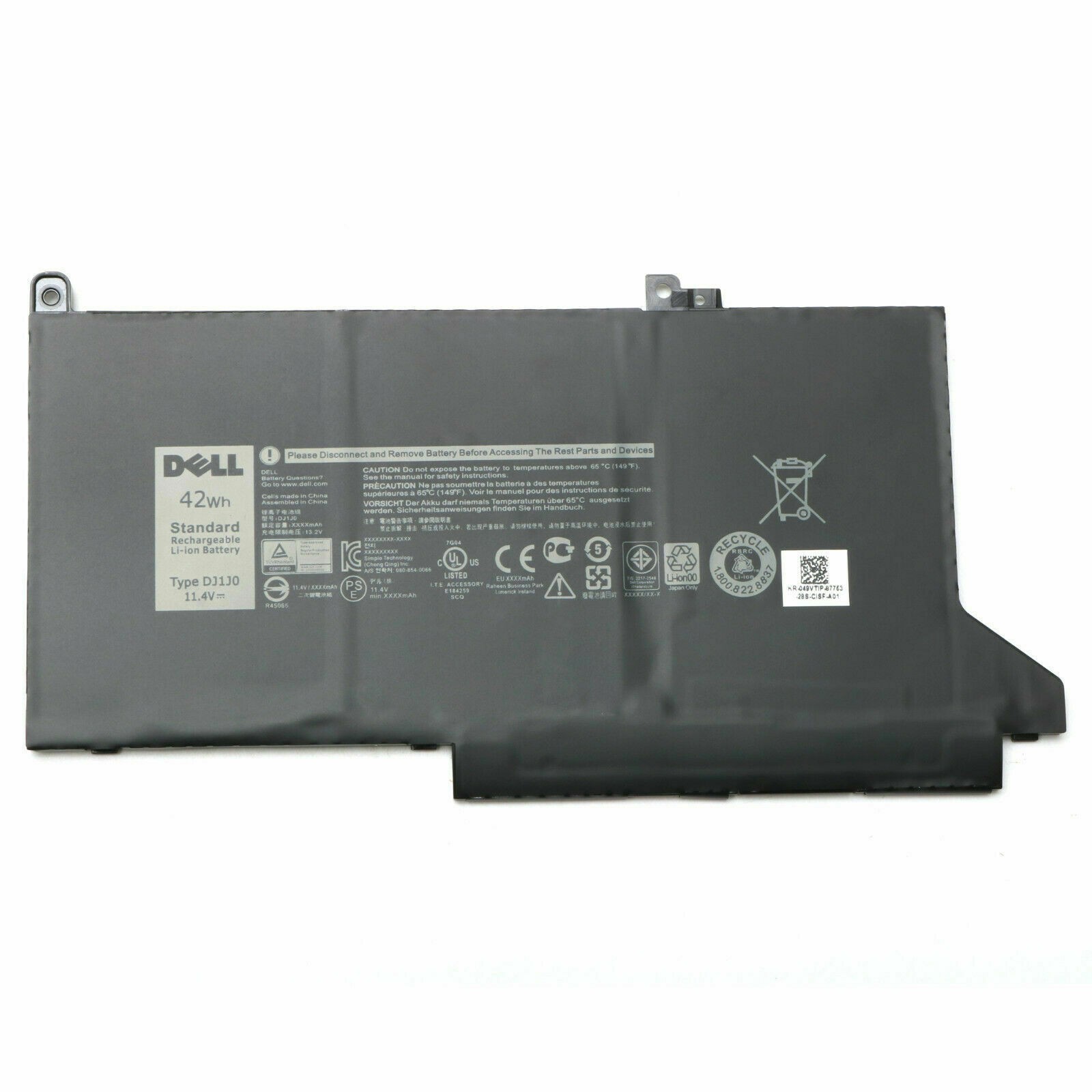Genuine 42Wh DJ1J0 Battery For Dell Latitude E7280 E7290 E7380 E7390 E7480 NEW