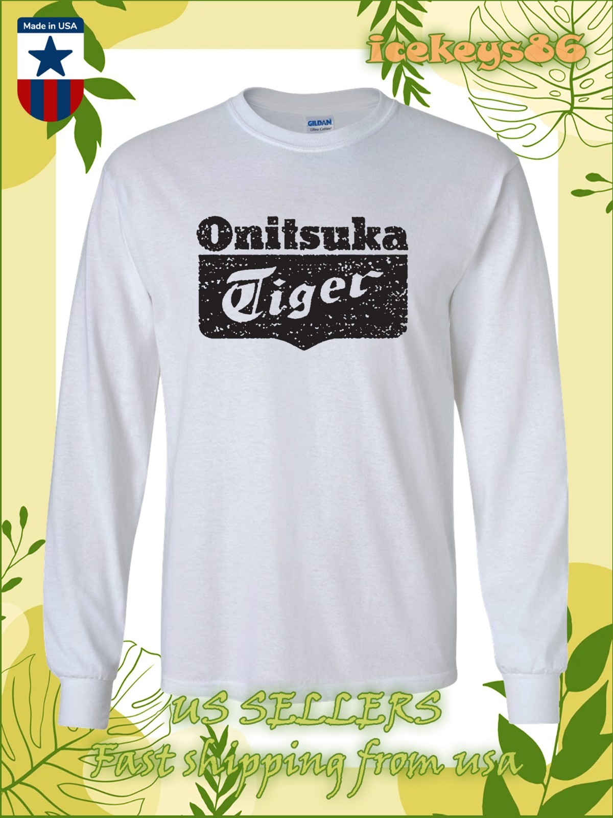 New Tee shirt Onitsuka Tiger Men's Long Sleeve T-Shirt American T-Shirt gallery