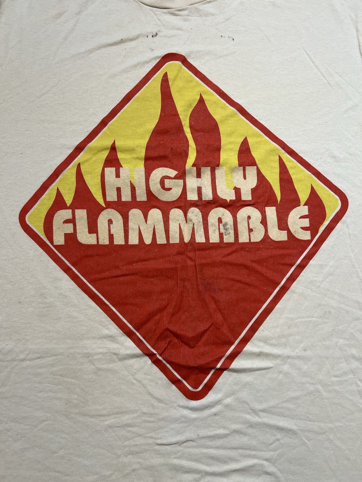 Vintage Highly Flammable Graphic T Shirt One Size Fits All USA Made SingleStitch gallery