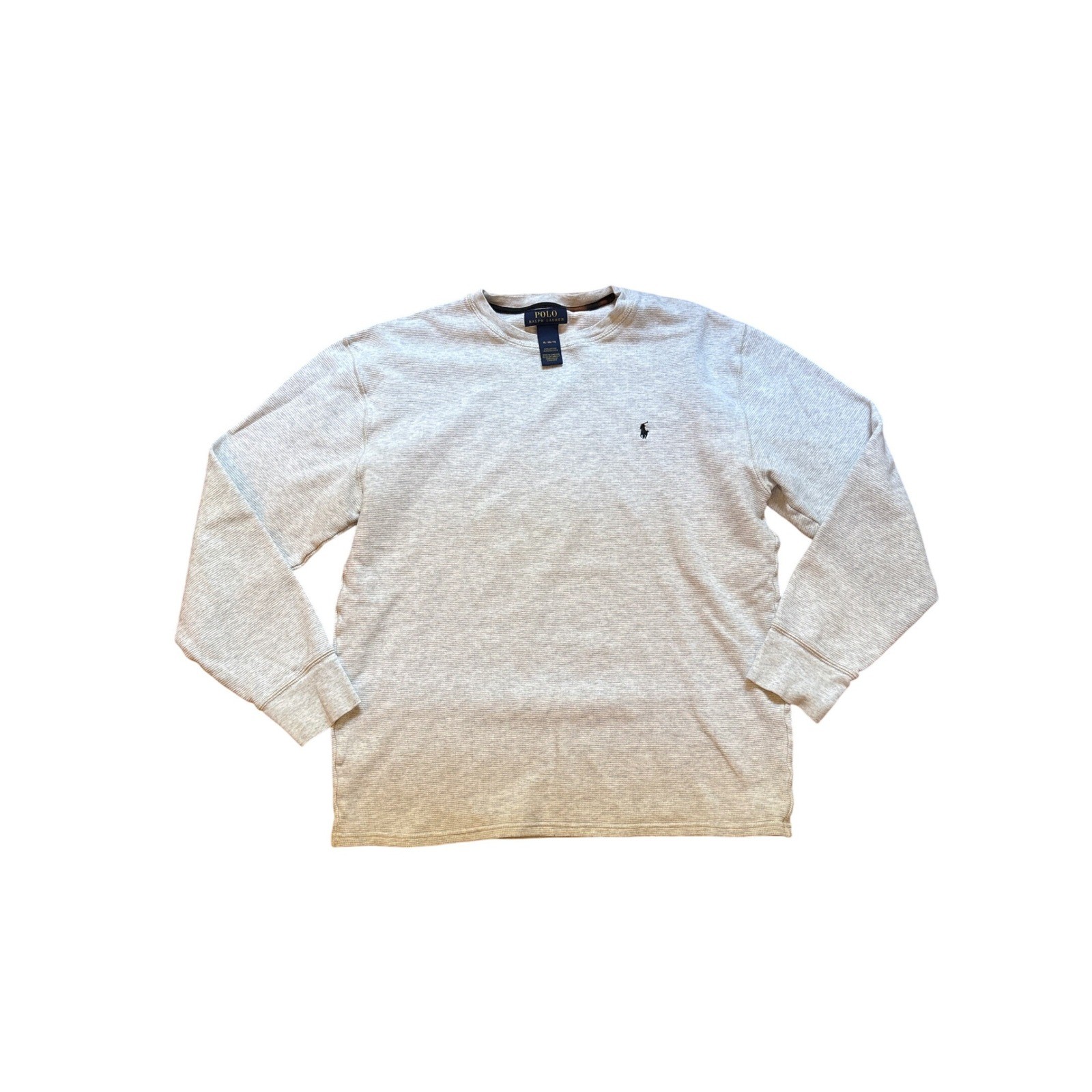 Polo Ralph Lauren Thermal Shirt Mens Grey Long Sleeve Waffle Knit SIZE XL