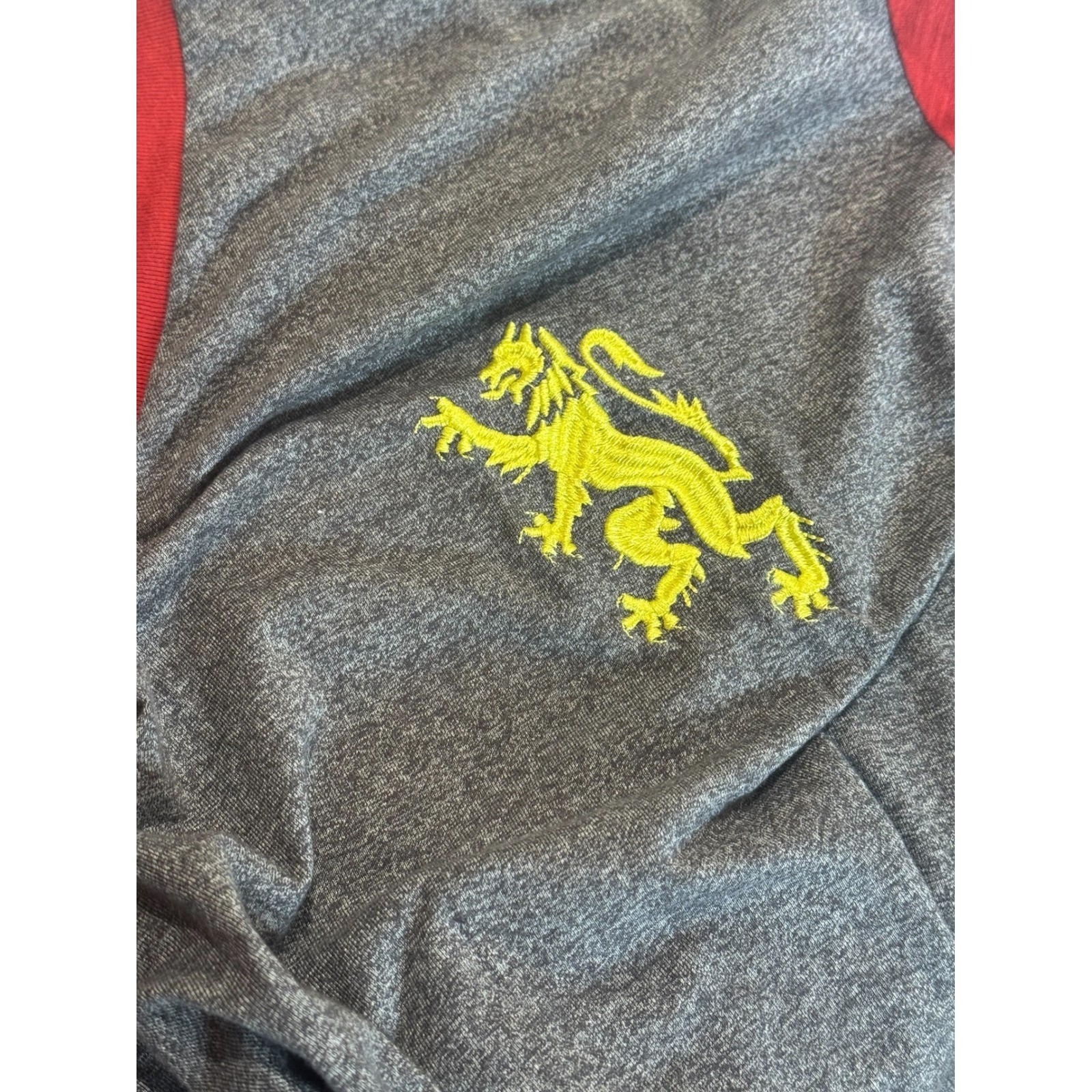 Lions Crest English Laundry V-Neck T-Shirt Mens 3XL Heather Gray Red Blue gallery