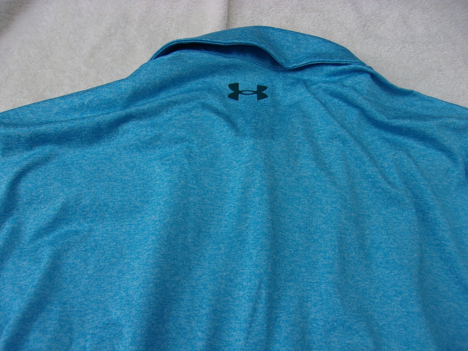 NWT Under Armour Loose Fit Playoff polo, men's L, XL, blue, bright green stripe gallery