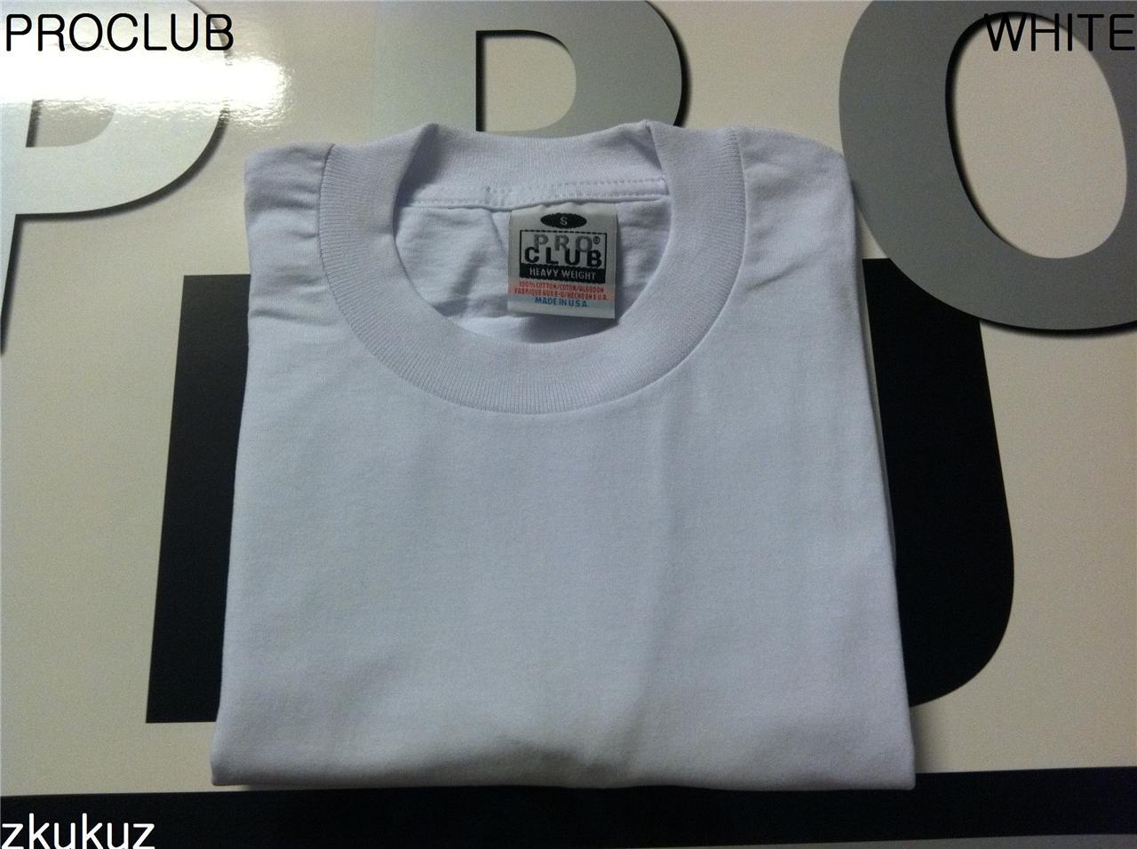 12 NEW PROCLUB HEAVY WEIGHT T-SHIRT WHITE PLAIN PRO CLUB BLANK S-3XLT 12PC gallery