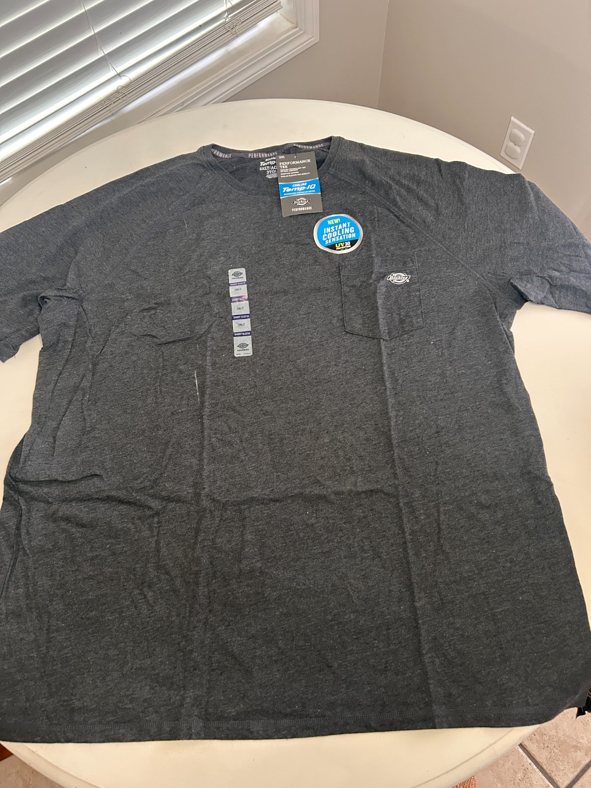 Dickies Men's Short Sleeve Performance Cooling Tee Big-Tall, Black Heather, 3T gallery